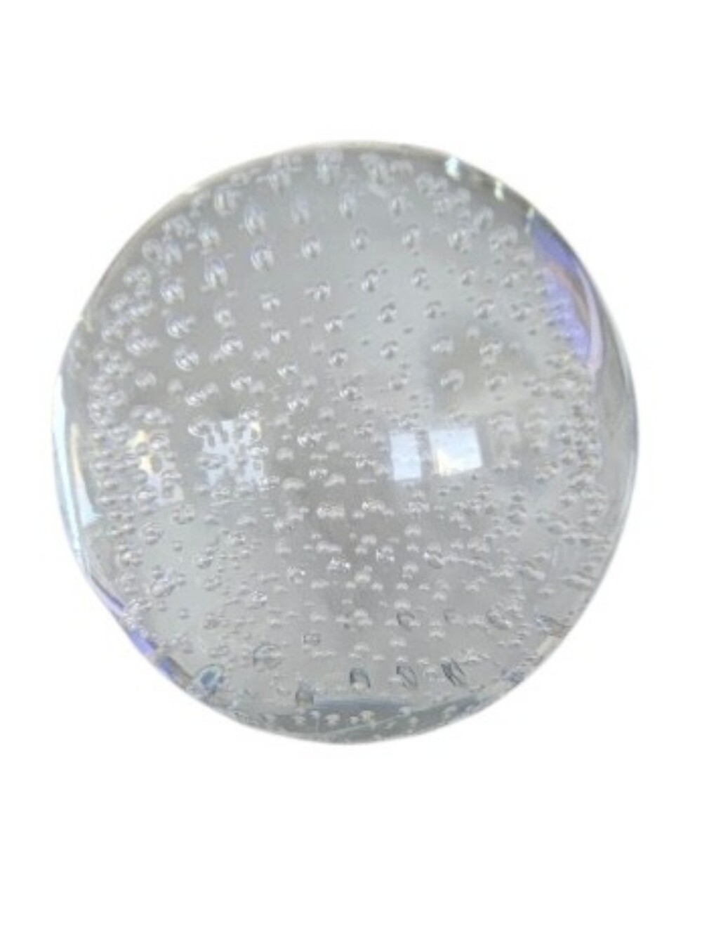 Clear Bubble Murano Style  Glass Paperweight